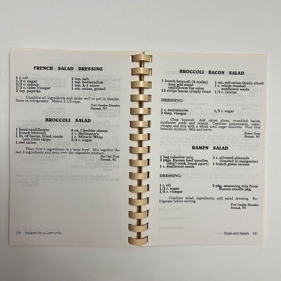 Vintage Cookbook Recipe for a Community from United Way Fox Cities Spiral Bound - Picture 14 of 16
